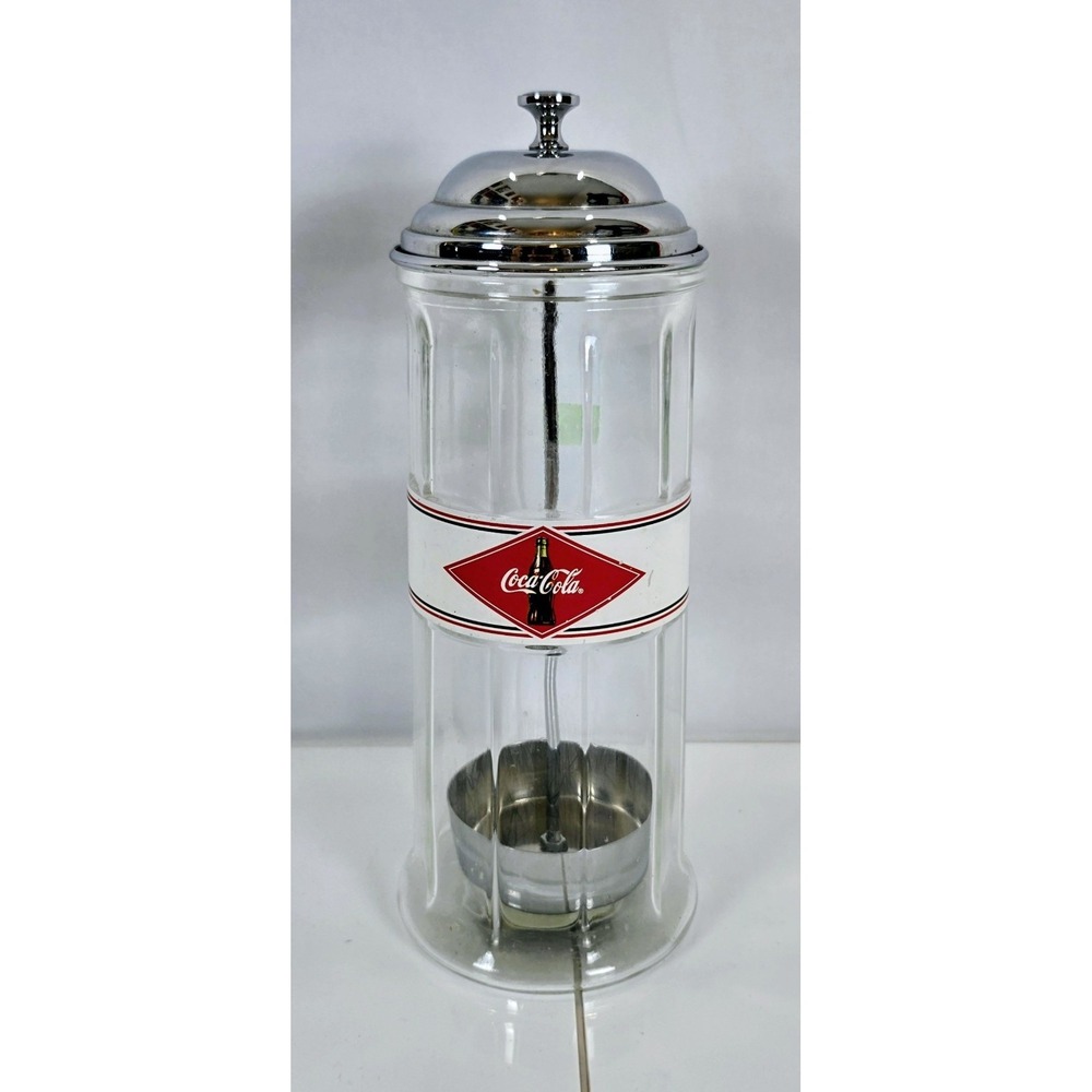 Officially Licensed Vintage Glass Coca Cola Countertop Straw Holder / Dispenser.